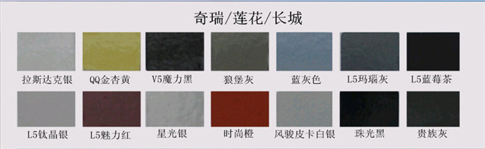 草莓污污视频漆色卡 奇瑞、蓮花、長城